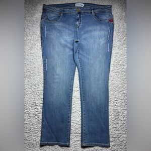 Ecko Jeans Womens 18 Mid Rise Skinny Big Stitch Embroidered Vintage Y2K Party